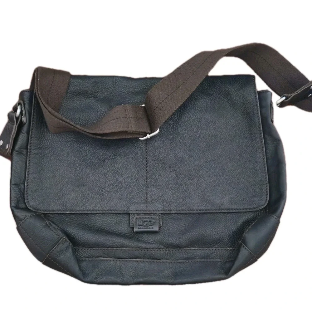 UGG Messenger Bag Black UGG Australia Western Satchel Leather Outback
